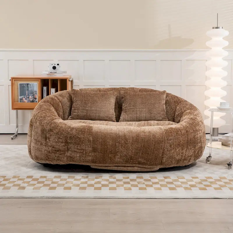 Coffee Modern 59 Chenille Loveseat Chaise Lounge Chair