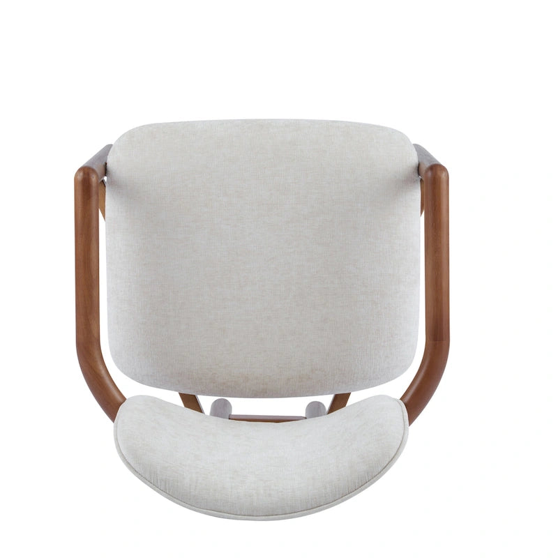 Modern Upholstered Rubberwood Arm Dining Chairs (Set of 2)