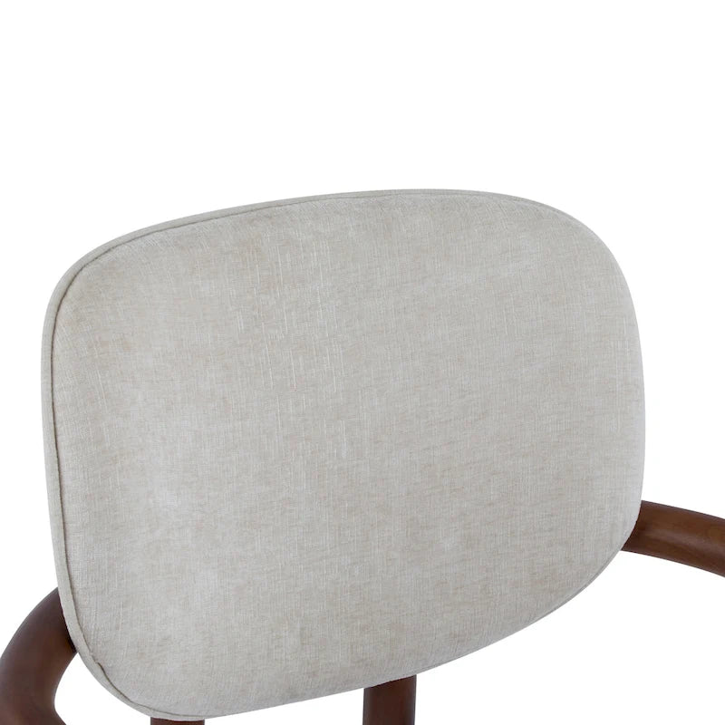 Modern Upholstered Rubberwood Arm Dining Chairs (Set of 2)