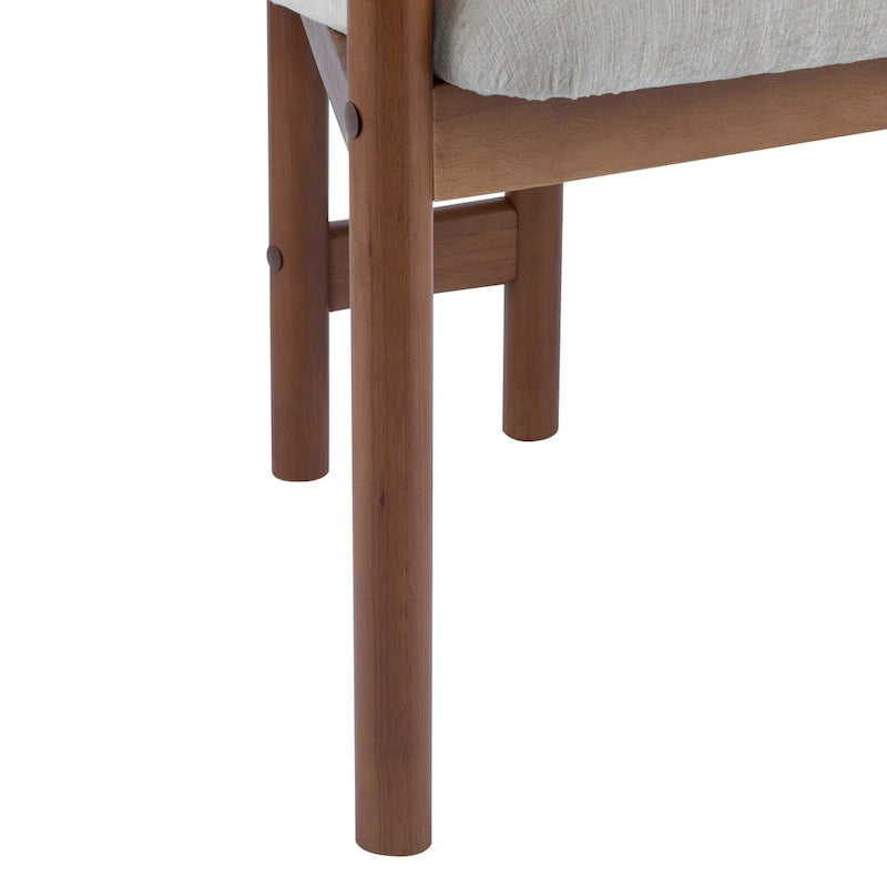 Modern Upholstered Rubberwood Arm Dining Chairs (Set of 2)