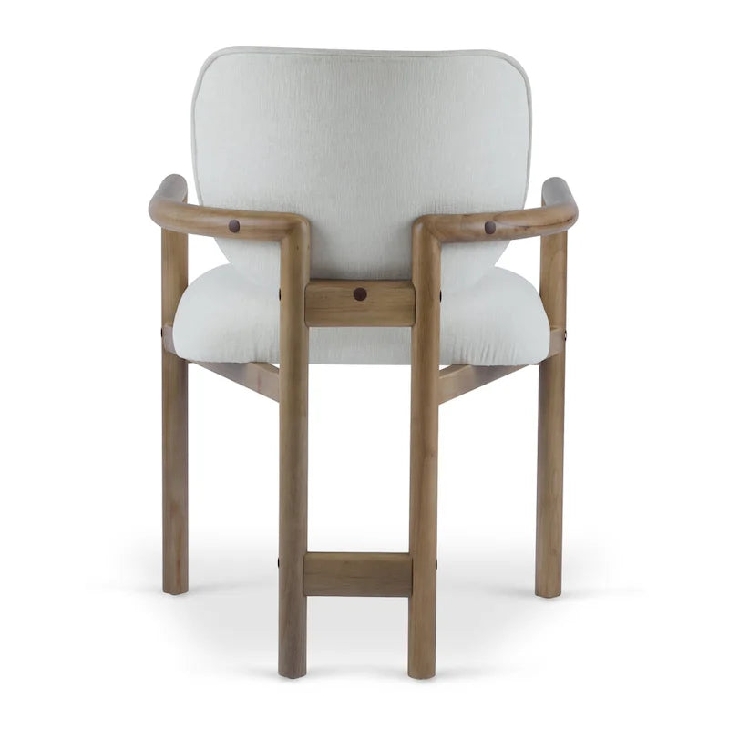 Modern Upholstered Rubberwood Arm Dining Chairs (Set of 2)