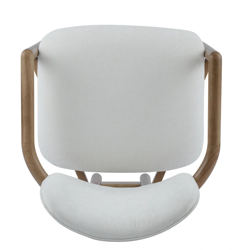 Modern Upholstered Rubberwood Arm Dining Chairs (Set of 2)
