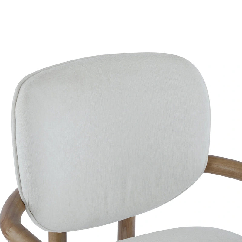 Modern Upholstered Rubberwood Arm Dining Chairs (Set of 2)