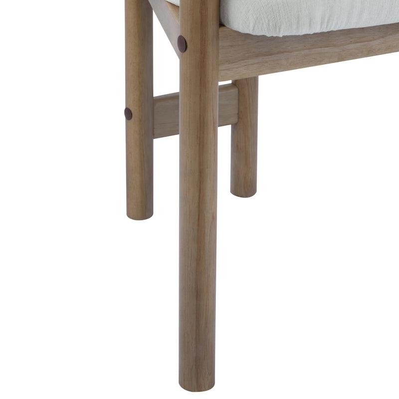 Modern Upholstered Rubberwood Arm Dining Chairs (Set of 2)