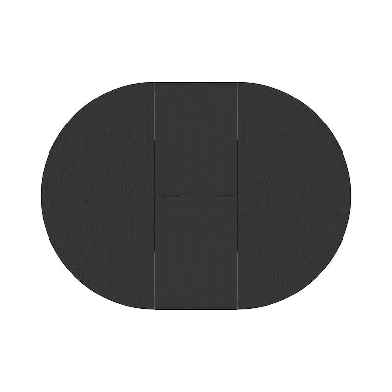 Modern Round Dining Table with Extendable Top and X Base