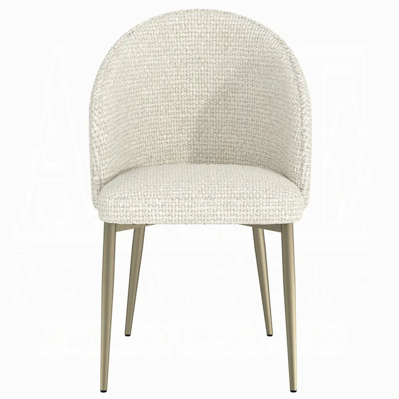 Dining Side Chair Set of 2, Padded Curved Back Contemporary White
