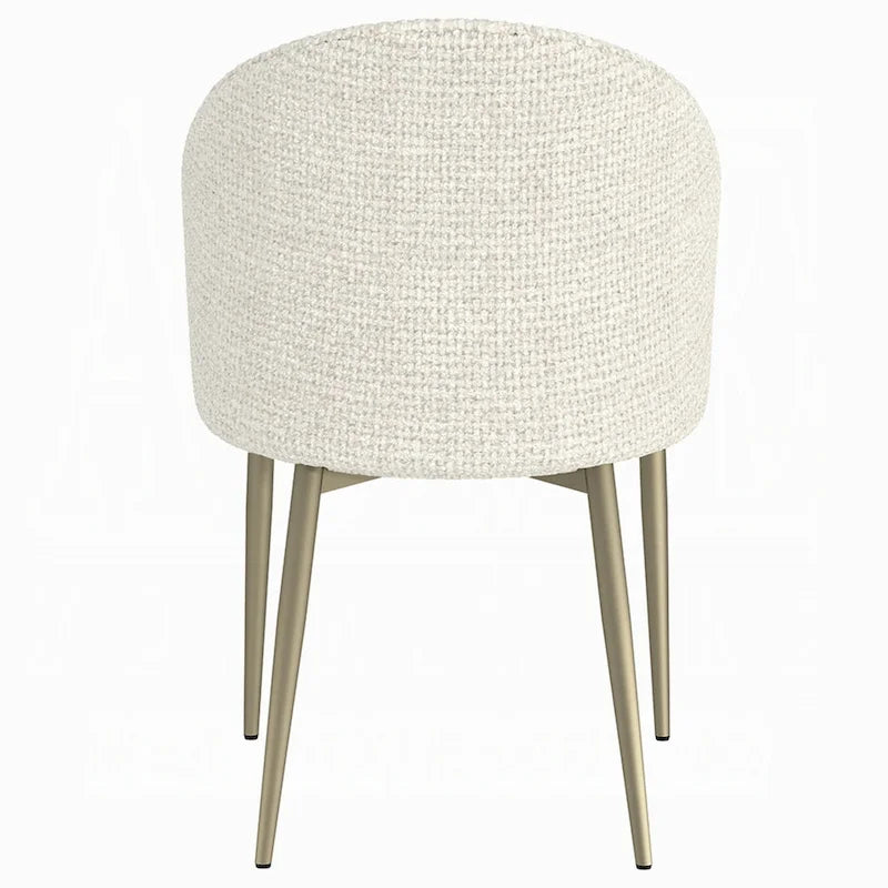 Dining Side Chair Set of 2, Padded Curved Back Contemporary White