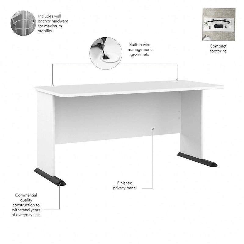 Studio A 60W Computer Desk with Drawers by Bush Business Furniture