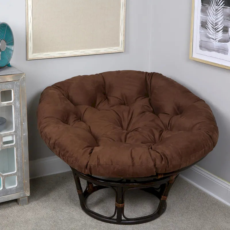 Solid Micro Suede Thick and Fluffy Replacement Papasan Chair Cushion