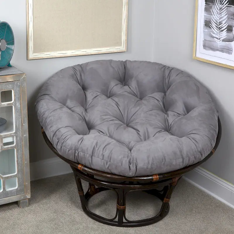 Solid Micro Suede Thick and Fluffy Replacement Papasan Chair Cushion