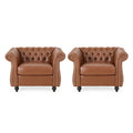 Traditional Chesterfield Club Chairs (Set of 2)