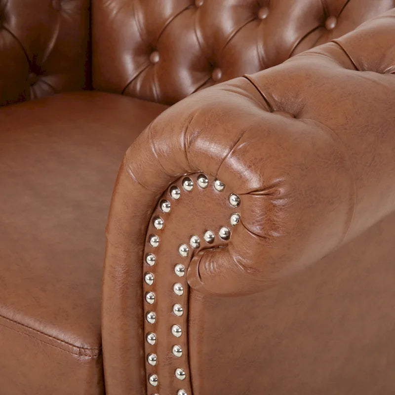 Traditional Chesterfield Club Chairs (Set of 2)