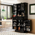 Buffet Cabinet w Hutch Kitchen Pantry Storage Cabinet White Sideboard