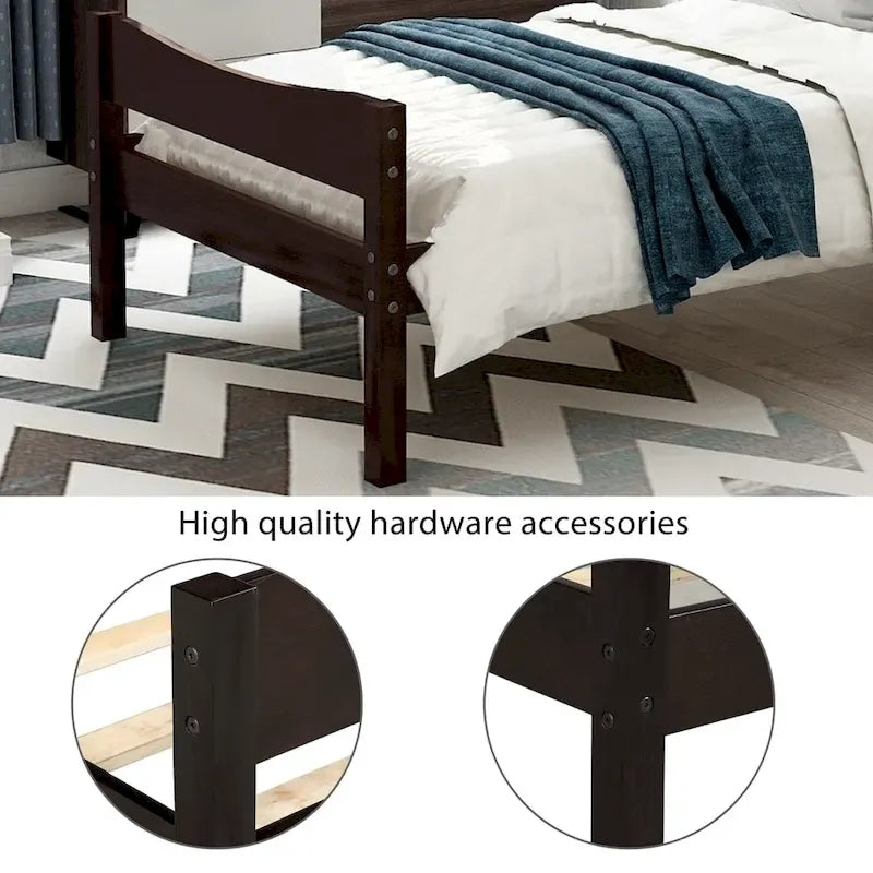 Wood Platform Bed with Headboard