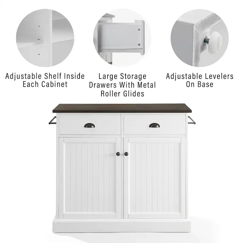 Coastal Kitchen Island - 18D x 40W x 36.13H