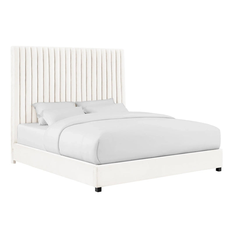 Channel Tufted Velvet Bed