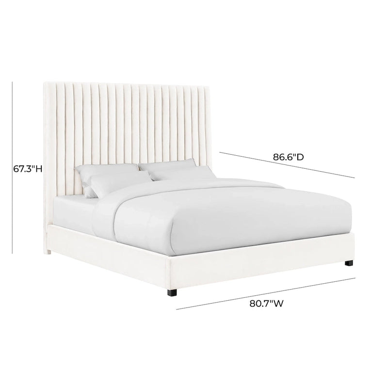 Channel Tufted Velvet Bed