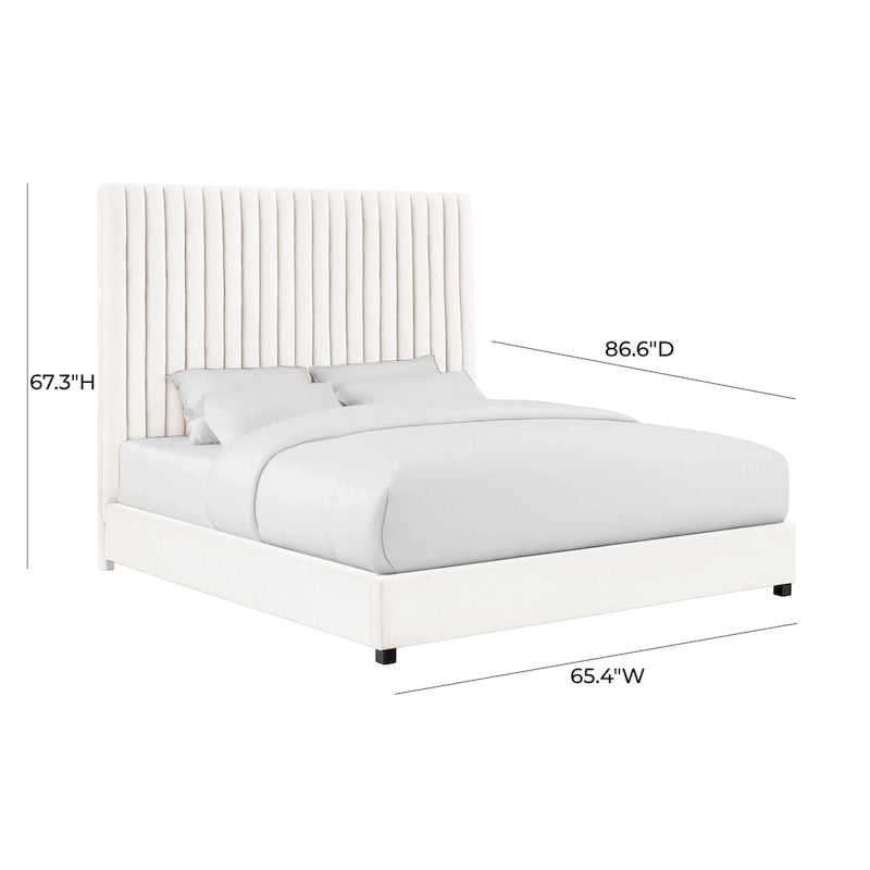 Channel Tufted Velvet Bed