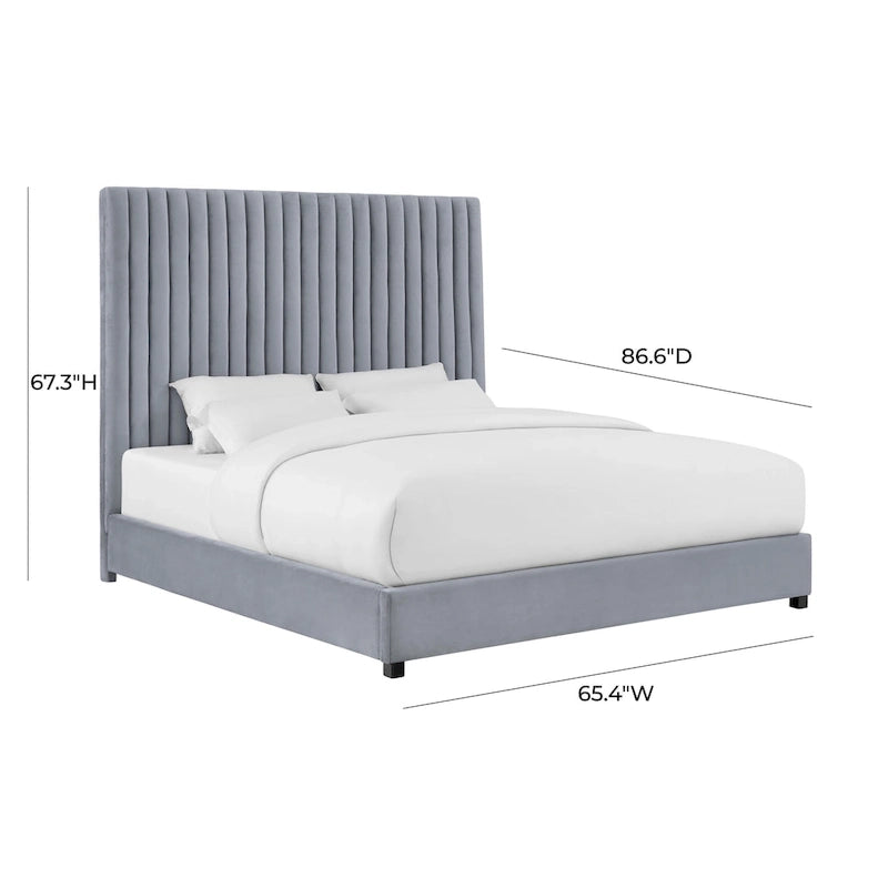 Channel Tufted Velvet Bed