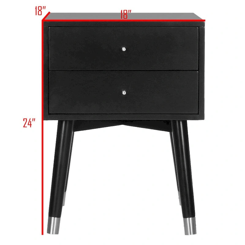 Mid-Century Modern 2-Drawer Nightstand