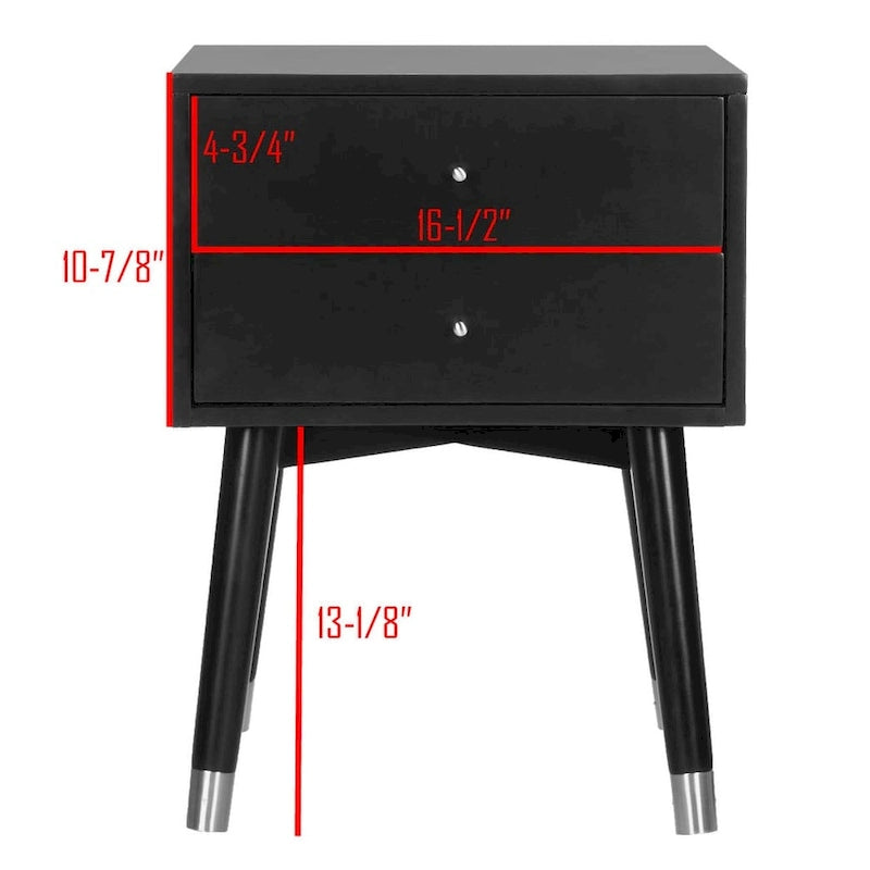 Mid-Century Modern 2-Drawer Nightstand
