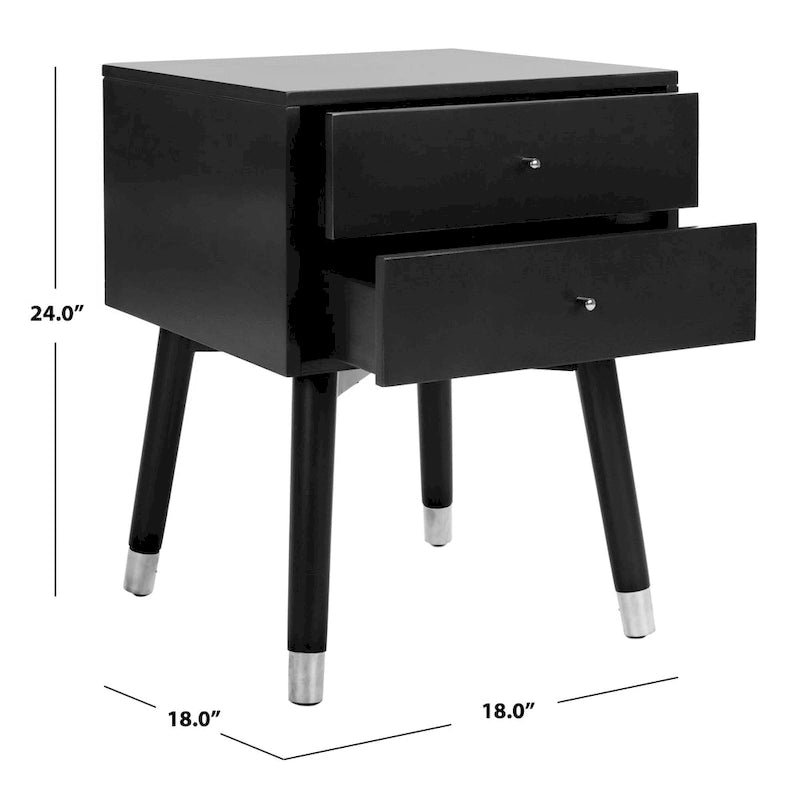 Mid-Century Modern 2-Drawer Nightstand