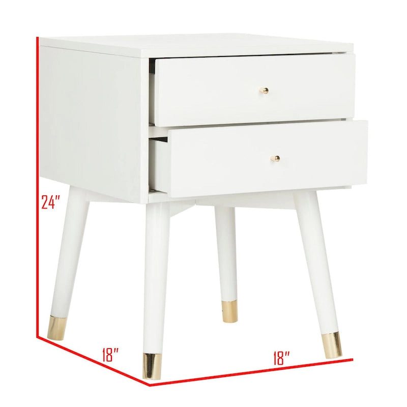 Mid-Century Modern 2-Drawer Nightstand