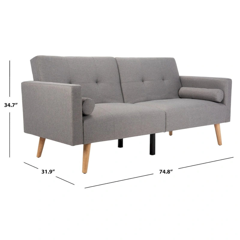 SAFAVIEH Tamekia Foldable Futon Bed with Pillow - 74.8 x 31.9 x 34.7