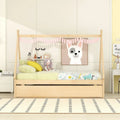 Twin size Tent Floor Teepee Bed with Trundle for bedroom