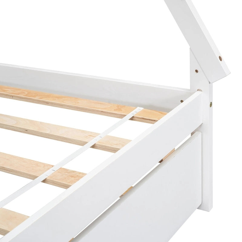 Twin size Tent Floor Teepee Bed with Trundle for bedroom