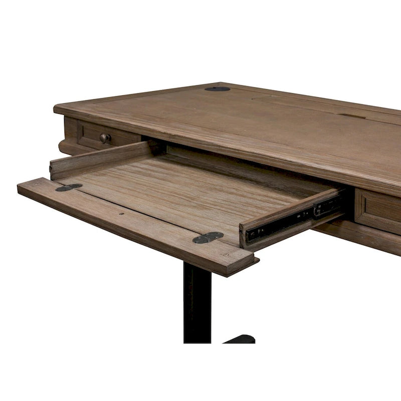 Carson Wood Electronic Sit/Stand Desk, Standing Desk, Gray