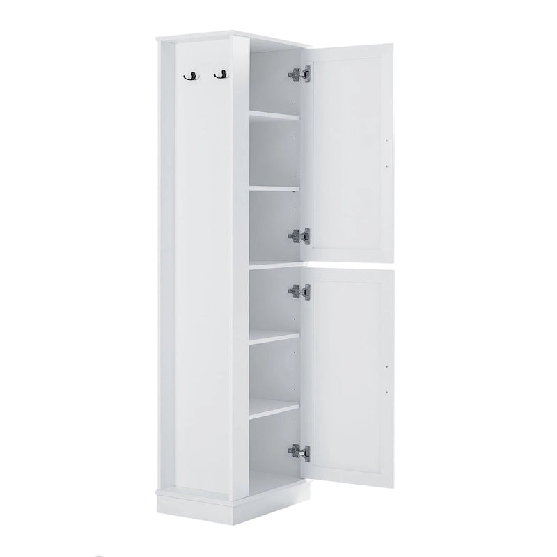 Freestanding Storage Cabinet with Hook and Adjustable Shelf