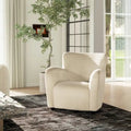 32" Transitional Faux Fur Upholstered Curved Arm Accent Chair