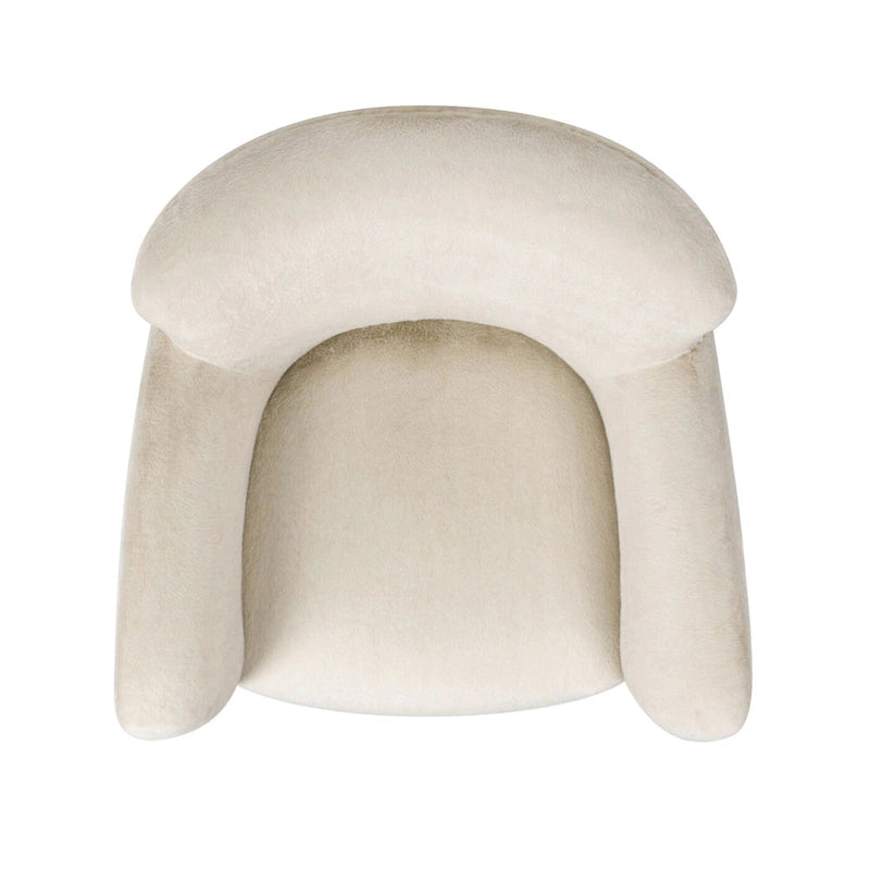 32" Transitional Faux Fur Upholstered Curved Arm Accent Chair