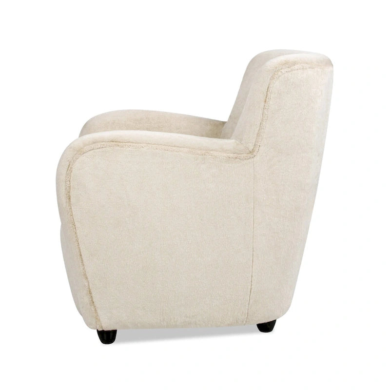 32" Transitional Faux Fur Upholstered Curved Arm Accent Chair