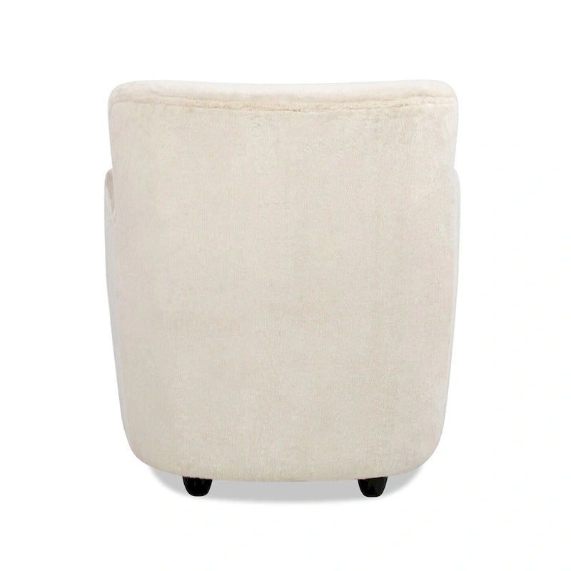 32" Transitional Faux Fur Upholstered Curved Arm Accent Chair